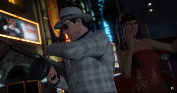 A "GTA Online" couple reloads their guns to prepare for the next match.