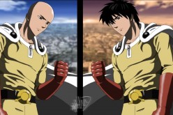 Two images of Saitama depicting a bald and haired 
