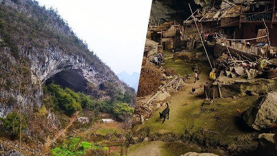With the construction of a cable car, the outside world is so much closer to the residents of Zhongdong Cave.