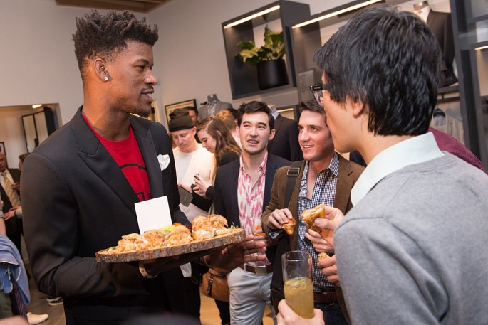  Jimmy Butler attends Bonobos Michigan Avenue Launch Party at Bonobos Guideshop on April 20, 2016 in Chicago, Illinois.