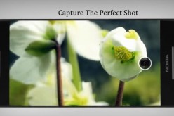 A smartphone is showcasing the capturing capability of its camera. 