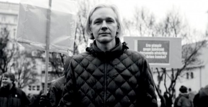 Wikileaks founder, Julian Assange, posed for a picture at a protest during his younger years.