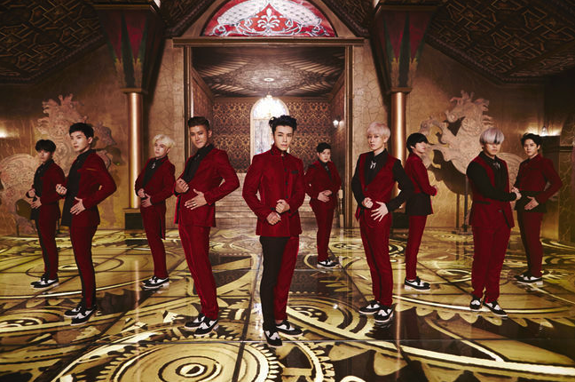 Super Junior in a still from their hit song, "Mamacita."