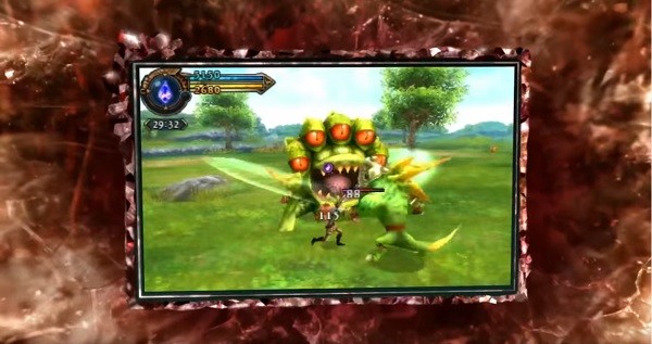 A "Final Fantasy Explorers" character attacks a Marlboro monster in a long battle.