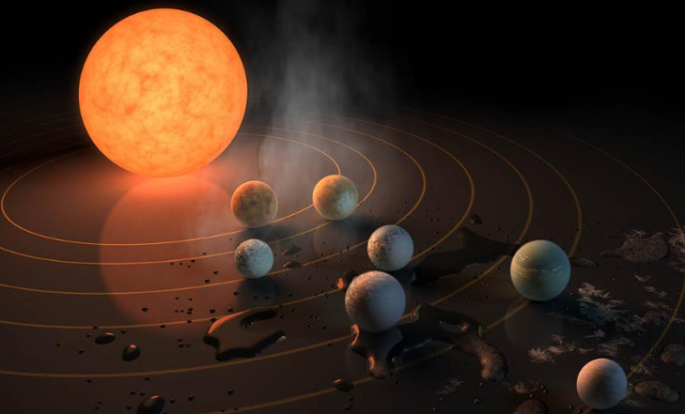 NASA reveals seven exoplanets orbiting the star TRAPPIST-1