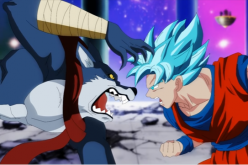 Bergamo and Son Goku are about to exchange blows in 