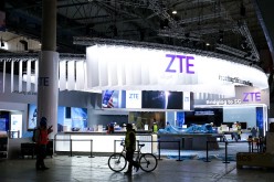 A photo of ZTE Corp's stand at the 2017 Mobile World Congress (MWC) in Barcelona, Spain.