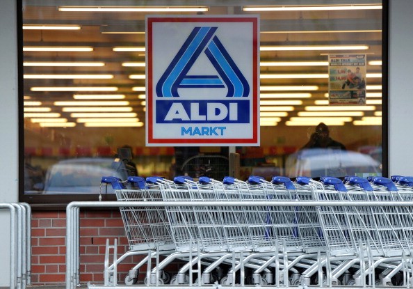 Picture shows the logo of German discount supermarket giant Aldi.