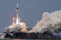 The H-2A Launch Vehicle No. 26 carrying Hayabusa 2, an asteroid probe of Japan Aerospace Exploration Agency (JAXA), lifts off from the launch pad at the JAXA's Tanegashima Space Center.