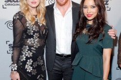 Hannah New, Toby Stephens and Jessica Parker Kennedy of the show 'Black Sails' attend the Starz Sleep No More Event at The McKittrick Hotel on October 10, 2013 in New York City. 