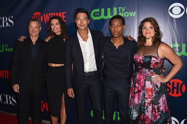 Gary Sinise, Alana De La Garza, Daniel Henney, Tyler James Williams and Annie Funke attend CBS' 2015 Summer TCA party at the Pacific Design Center on August 10, 2015 in West Hollywood, California. 