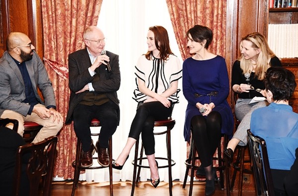 Director Ritesh Batra, Jim Boardbent, Michelle Dockery, Harriet Walter and Dr. Amanda Foreman attend the 'The Sense of an Ending' Lunch & Q and A at The Lotus Club on March 7, 2017 in New York City.