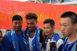 Junior Urso (center) is the hero for Guangzhou R&F's latest win in the Chinese Super League.