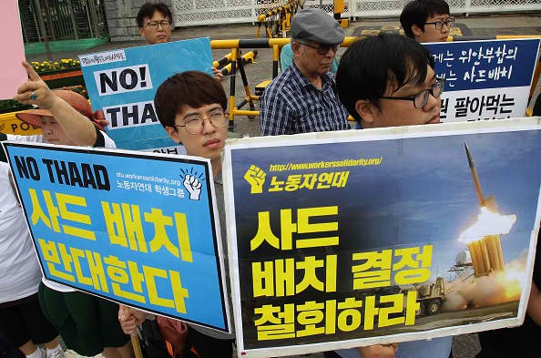 The Chinese government denounces South Korea's THAAD deployment.