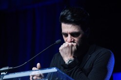 Illusionist Criss Angel becomes emotional while talking about his son Johnny Crisstopher Sarantakos at the third annual Tyler Robinson Foundation gala benefiting families affected by pediatric cancer.
