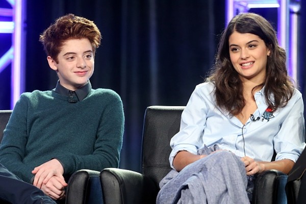 'The Mick' stars Thomas Barbusca and Sofia Black-D'Elia speak onstage during the FOX portion of the 2017 Winter Television Critics Association Press Tour at Langham Hotel in Pasadena, California. 