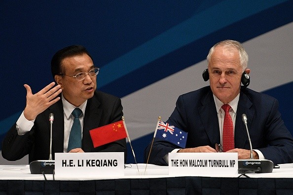 Premier Li Keqiang with Australian PM Malcolm Turnbull