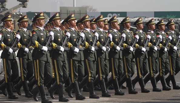 Chinese troops marched in Pakistan Day Parade.