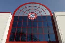 The emblem of Bayern Munich at its headquarters.
