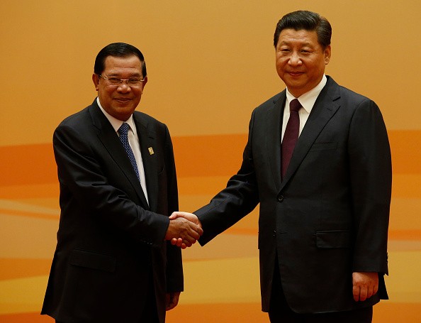 Cambodia's Prime Minister Hun Sen with China's President Xi Jinping 