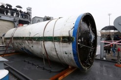 South Korea retrieves a piece of the nuclear missile launched by North Korea.