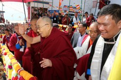 Dalai Lama leaving Tawang after a four-day visit.