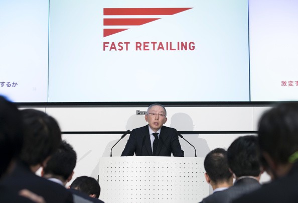 Fast Retailing Chairman and CEO Tadashi Yanai Attends an Earnings News Conference