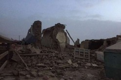 Scenes of ruined buildings and devastation littered a county in Western China following an earthquake on Thursday.