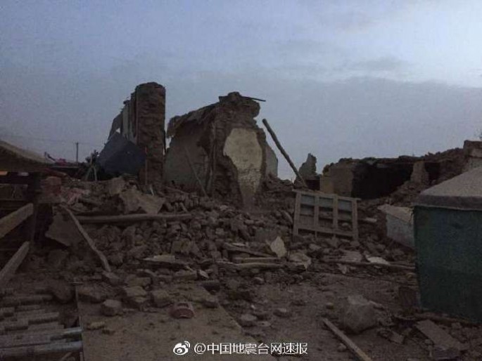 Scenes of ruined buildings and devastation littered a county in Western China following an earthquake on Thursday.