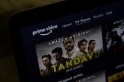 A poster of Tandav, a web series is seen on Amazon Prime Video streaming service website in this illustration picture taken 