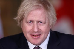 Britain's Prime Minister Boris Johnson holds a virtual news conference at 10 Downing Street, 