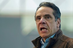 New York Governor Andrew Cuomo speaks at the COVID-19 vaccination site at Jacob K. Javits Convention Center in New York City, U.S. 