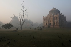  A general view of the Lodhi Garden on a smoggy morning in New Delhi, India,