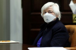 U.S. Treasury Secretary Janet Yellen attends an economic briefing with U.S. President Joe Biden in the Roosevelt Room