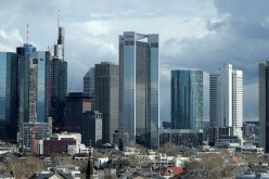 The financial district in Frankfurt, Germany,