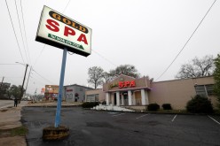 A view of the Gold Spa after deadly shootings at three day spas, in Atlanta, Georgia, U.S.