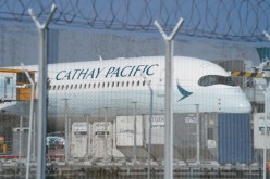 Cathay Pacific aircraft is seen at Hong Kong International Airport, China 