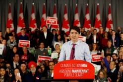 Canada's Prime Minister Justin Trudeau speaks during a Liberal Climate Action Rally in Toronto, Ontario, Canada