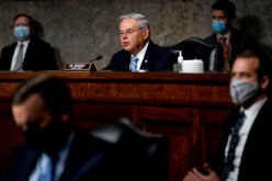 Senate Committee on Foreign Relations Ranking Member Bob Menendez (D-NJ) speaks during a Senate Foreign Relations Committee hearing