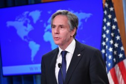 U.S. Secretary of State Antony Blinken speaks during the release of the 