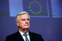 European Union's chief Brexit negotiator Michel Barnier gives a statement on the outcome of the Brexit negotiations, in Brussels, Belgium