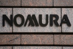 A Nomura logo is pictured at the Japanese company's office in the Manhattan borough of New York City, New York, U.S.