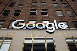 The Google logo is displayed outside the company offices in New York, U.S.,