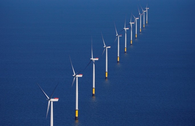 General view of the Walney Extension offshore wind farm operated by Orsted off the coast of Blackpool, Britain