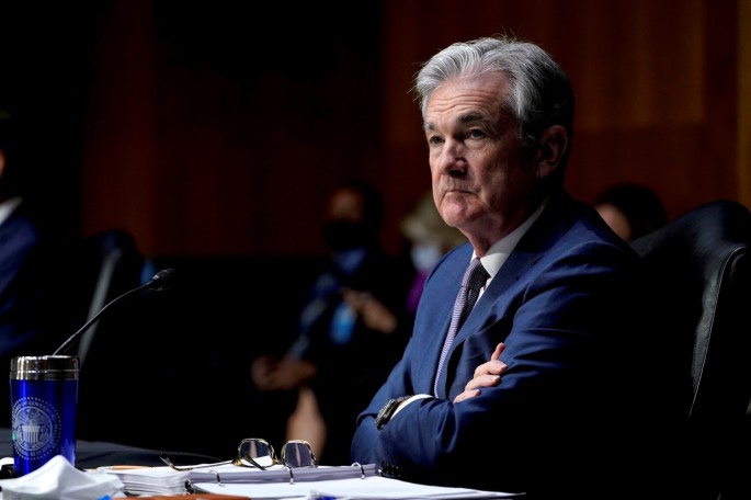 Chairman of the Federal Reserve Jerome Powell listens during a Senate Banking Committee hearing on "The Quarterly CARES Act Report to Congress"