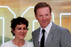 Actor Damian Lewis and his wife Helen McCrory pose as they arrive for the London premiere of 