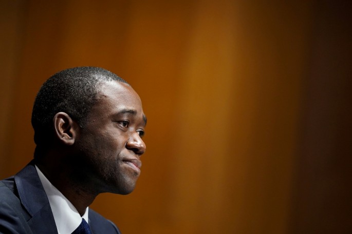 Economist Adewale "Wally" Adeyemo listens to questions during his Senate Finance Committee nomination hearing to be Deputy Secretary of the Treasury in the Dirksen Senate Office Building, in Washington, D.C., U.S.