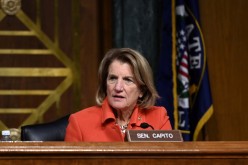 U.S. Senator Shelley Moore Capito (R-WV) listens during a Senate Environment and Public Works Committee hearing on Michael Regan's nomination to be Administrator of the Environmental