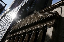 The front facade of the New York Stock Exchange (NYSE) is seen in New York, U.S
