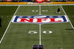  Feb 7, 2020; Tampa, FL, USA; General view of the NFL Shield logo on the field before Super Bowl LV between the Tampa Bay Buccaneers and the Kansas City Chiefs 